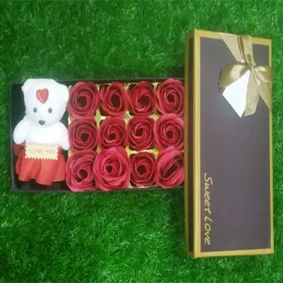 Roses & Teddy Gift Box