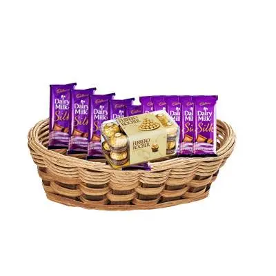 Silk and Ferrero Rocher in Basket