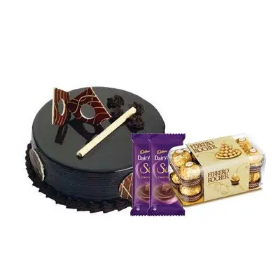 Chocolate Royal Cake with Silk & Ferrero Rocher