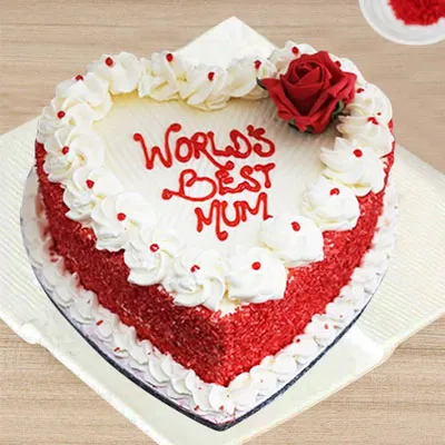 Red Velvet Worlds Best Mum Cake