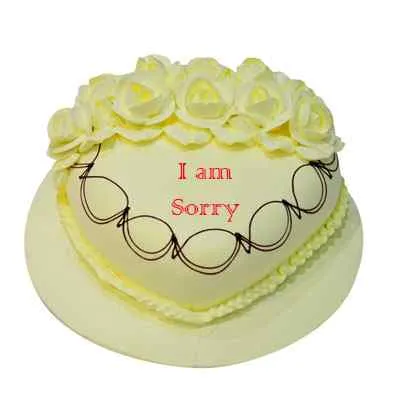 I Am Sorry Heart Shape Butterscotch Cake