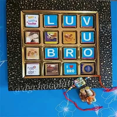  Rakhi with LUV U BRO Chocolates Pack 