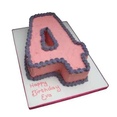 Number Birthday Cake  4th Birthday  Vanilla Sheet Cake