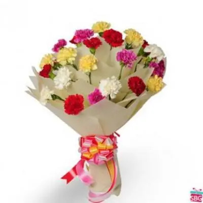 Mixed Carnation Bouquet