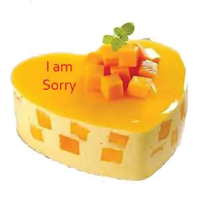 I am Sorry Heart Shape Mango Cake