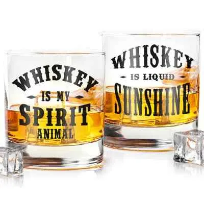 Printed Whiskey Glass Set