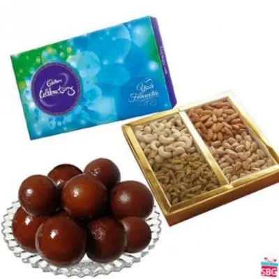 Gulab Jamun, Dry Fruits With Chocolate
