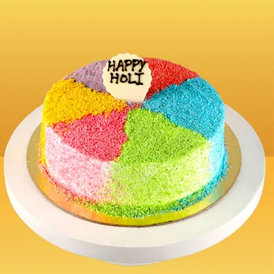Happy Holi Colorful Vanilla Cake