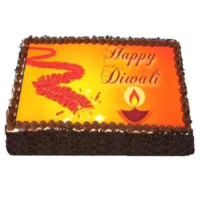 Diwali Crackers Chocolate Photo Cake