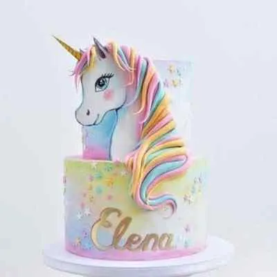 Two Tier Unicorn Cake