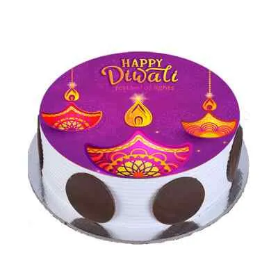 Diwali Diya Photo Cake
