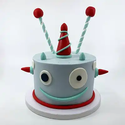 Robot Theme Cake - Decorated Cake by Mariela - CakesDecor