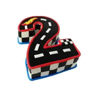 Number 2 Racing Track Cake