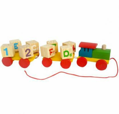DruArts Handmade Wooden Whirlwind Pull-Along Train