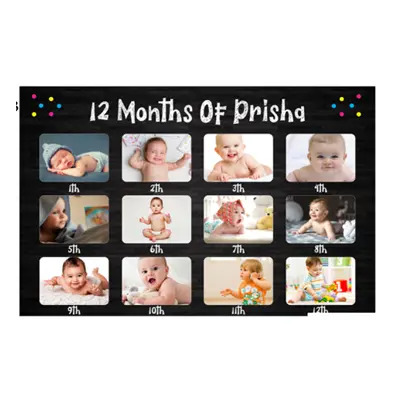 MDF Wooden Personalized 12 Months Photo Collage