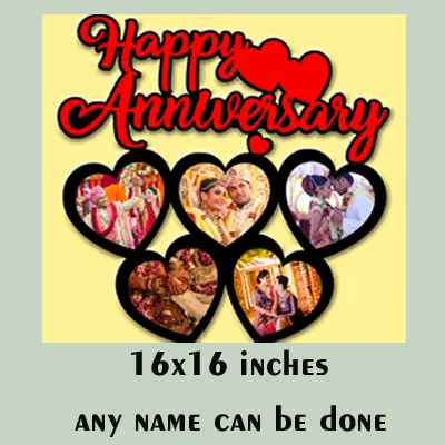 MDF Wooden Personalized Happy Anniversary Frame