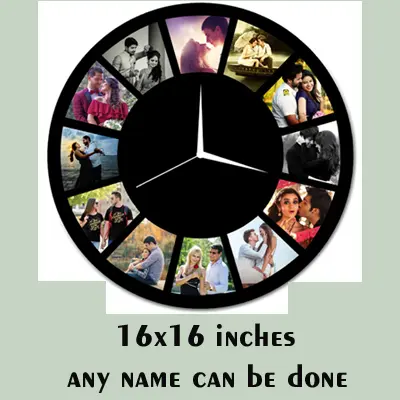 MDF Wooden Personalized Round Photo Clock