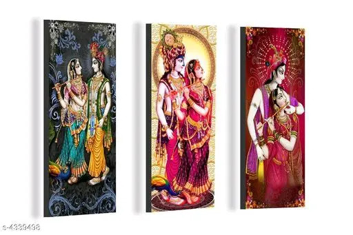 Radha Krishna Multicolor Trendy Wall Posters