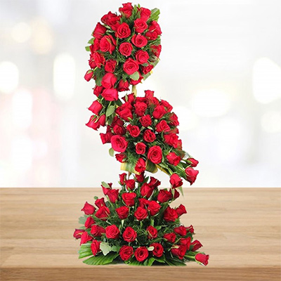 Red Roses Tall Arrangement