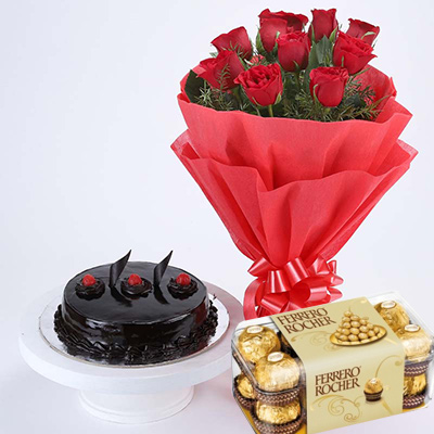 Roses, Cake & Ferrero Rocher