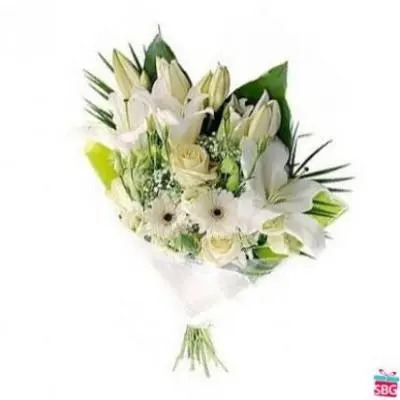 White Mix Flower Bouquet