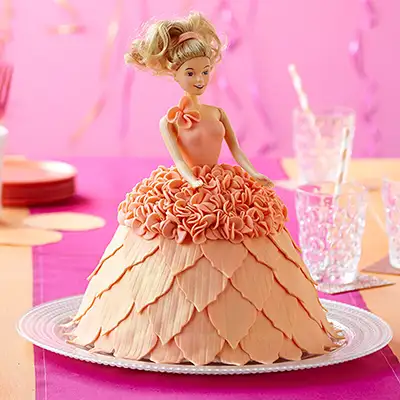 Barbie Doll Peach Cake