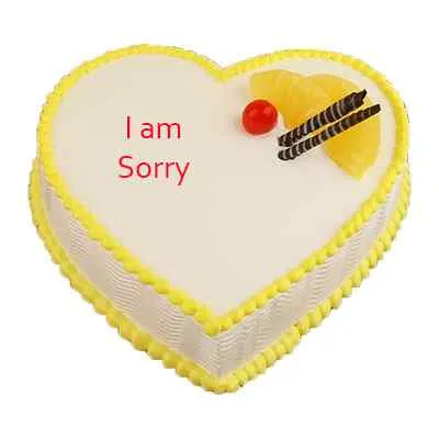 I am Sorry Heart Shape Pineapple Cake