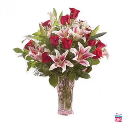Lilies & Roses Vase