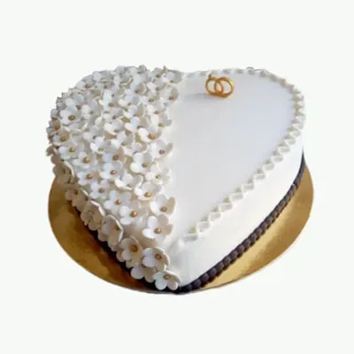 Vanilla Anniversary Heart Cake