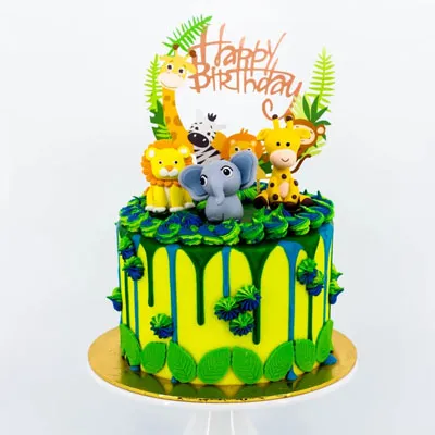 Jungle Animals Cake | Animal Theme Cakes Online for Children – Kukkr