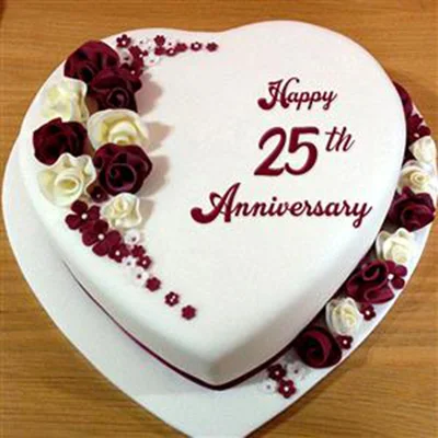 Unique 25th Anniversary Cake Design