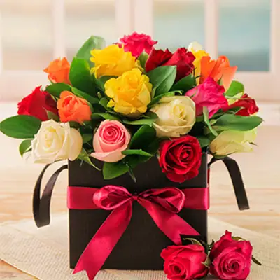Mixed Roses in a Box