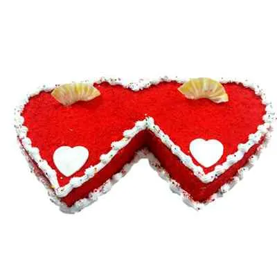 Red Velvet Double Heart Cake