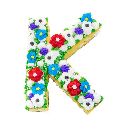K Letter Cake