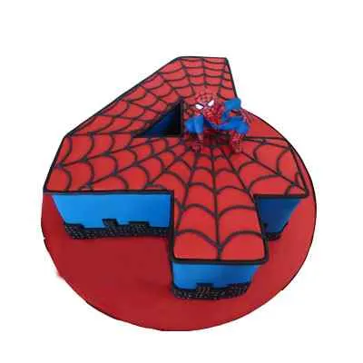 Spiderman 4 Shape Birthday Cake
