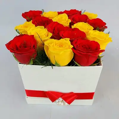Red Yellow Roses in a Box