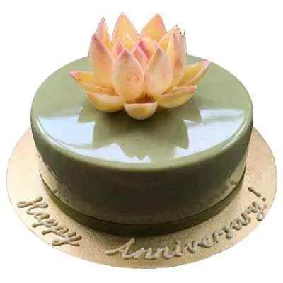 Happy Anniversary Lotus Shape Cake