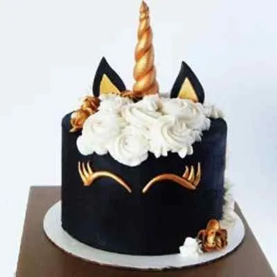 Black Unicorn Cake