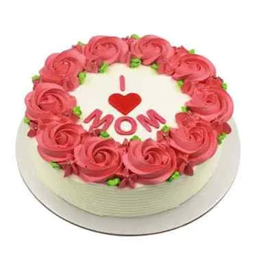 I Love Mom Vanilla Rose Cake